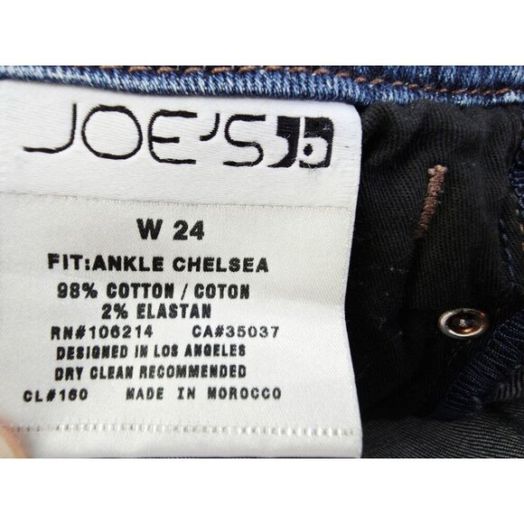 Joe's Jeans Size 24X27 Womens Ankle Chelsea Blue Denim 5 Pocket Logo Tag - Picture 4 of 11